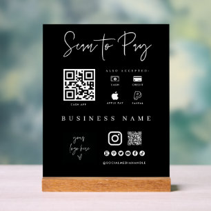 Acrylic Mobile Payment App Checkout Business Sign
