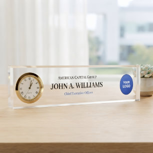 Acrylic Name Block - Custom Job Title Office Nameplate