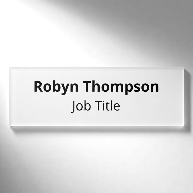 Acrylic Name Tag Magnetic Minimalist Professional (Front)
