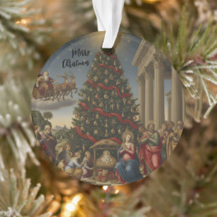 Acrylic Nativity Santa Christmas Tree Ornament