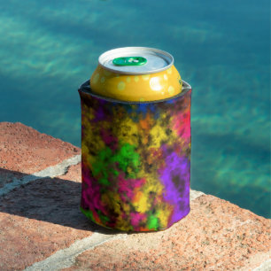 Acrylic Neon Colors Paint Splatter Splash Abstract Can Cooler