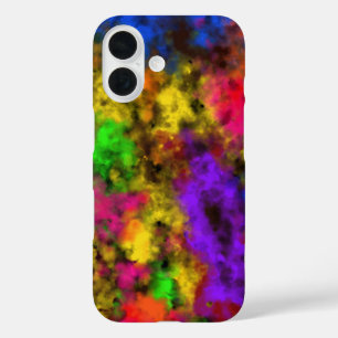 Acrylic Neon Colors Paint Splatter Splash Abstract iPhone 16 Case