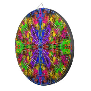 Acrylic Neon Colors Paint Splatter Splash Abstract Dartboard