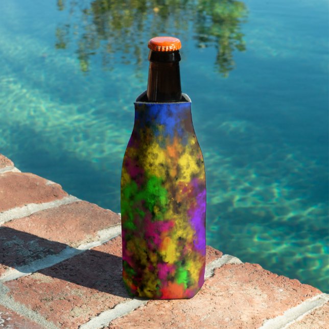 Acrylic Neon Colours Paint Splatter Splash Abstrac Bottle Cooler (In Situ Pool)