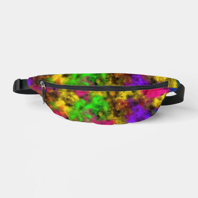 Acrylic Neon Colours Paint Splatter Splash Abstrac Bum Bags (Front)