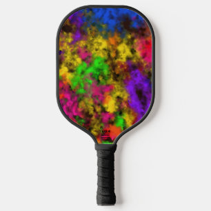 Acrylic Neon Colours Paint Splatter Splash Abstrac Pickleball Paddle