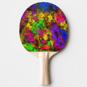 Acrylic Neon Colours Paint Splatter Splash Abstrac Ping Pong Paddle