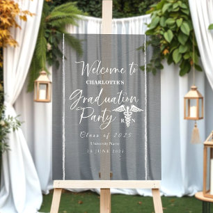 Acrylic Nurse Medical Graduation Welcome Sign