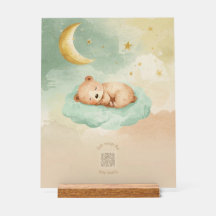 Acrylic Nursery Sign | Sleeping Baby Bear on Cloud