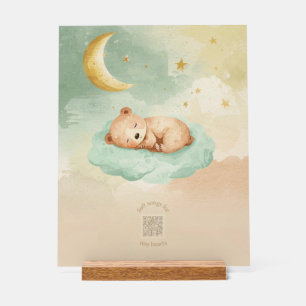 Acrylic Nursery Sign   Sleeping Baby Bear on Cloud