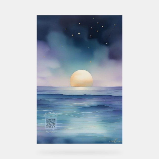 Acrylic Nursery Sign | Watercolor Ocean (Front)