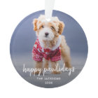 Acrylic Ornament | Happy Pawlidays Dog Photo