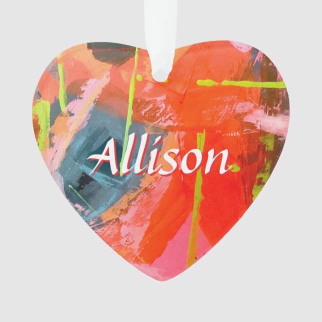 Acrylic Ornament with original abstract art (Front)