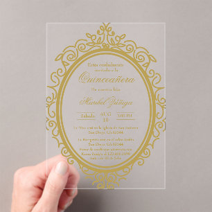 Acrylic oval quinceañera acrylic invitations