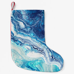 Acrylic paint, abstract colour tones small christmas stocking