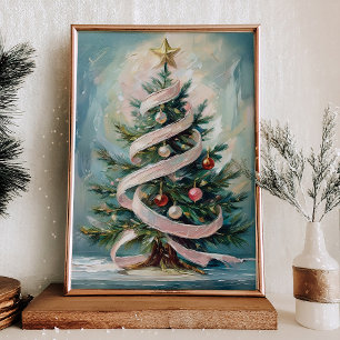 Acrylic Paint Christmas Tree Wall Art Print Poster