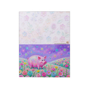 Acrylic Paint Pig Art Notepad