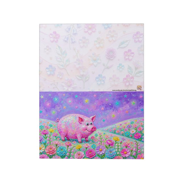 Acrylic Paint Pig Art Notepad (Rotated)