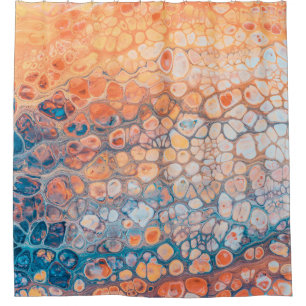 Acrylic paint shower curtain