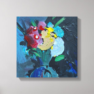 Acrylic painting, flowers canvas print