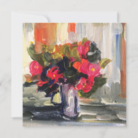 Acrylic painting, red flowers
