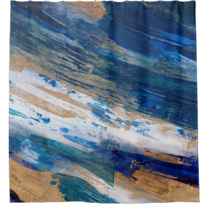 Acrylic painting. Trendy hand painted artwork. Mix Shower Curtain