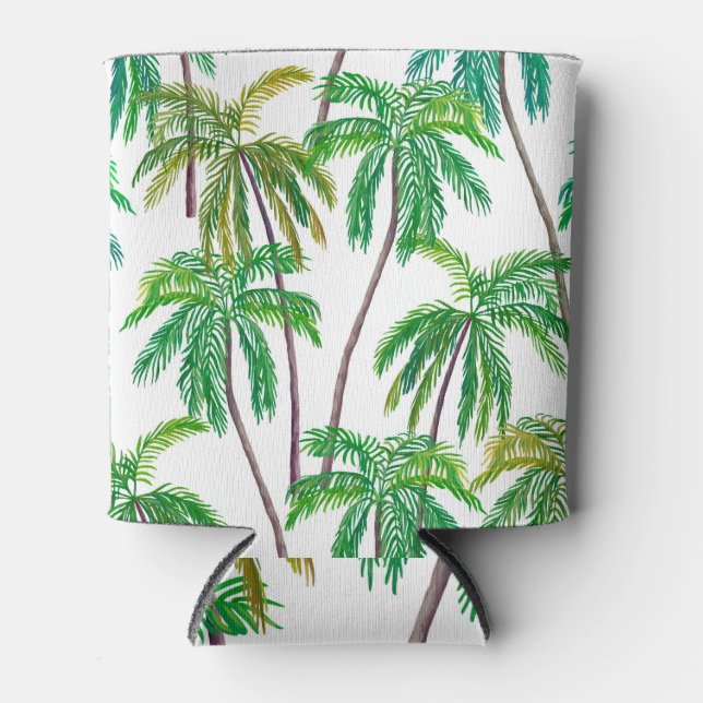 Acrylic Palms: Summer Textile Texture. Can Cooler (Front)