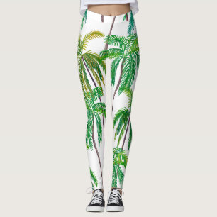 Acrylic Palms: Summer Textile Texture. Leggings