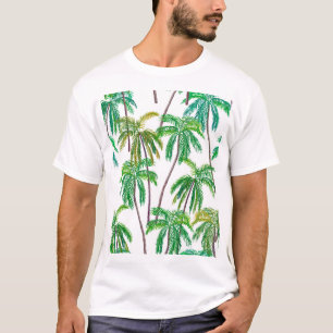 Acrylic Palms: Summer Textile Texture. T-Shirt