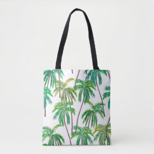 Acrylic Palms: Summer Textile Texture. Tote Bag