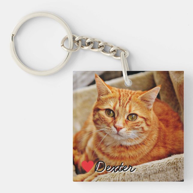 Acrylic Personalized Pet Photo Key Ring (Front)