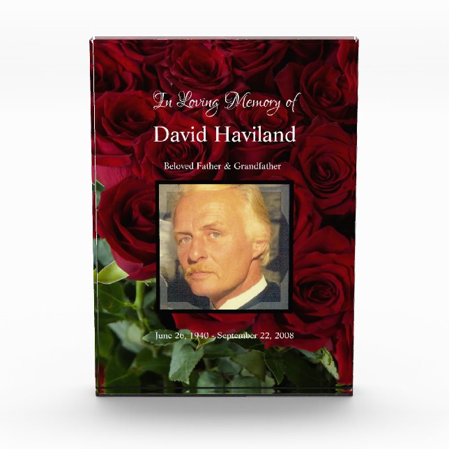 Acrylic Photo Block Roses Memorial HAMbWG (Front)