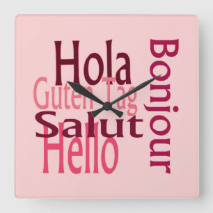 Acrylic pink wall clock