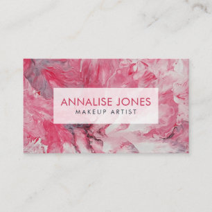 Acrylic pour abstract Blush Flow Petals Business Card