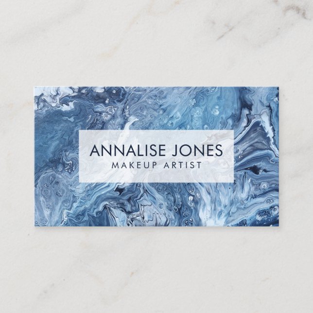 Acrylic pour painting - Ocean Business Card (Front)