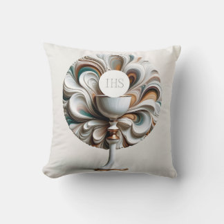 Acrylic Pour Style Communion Host and Chalice Cushion