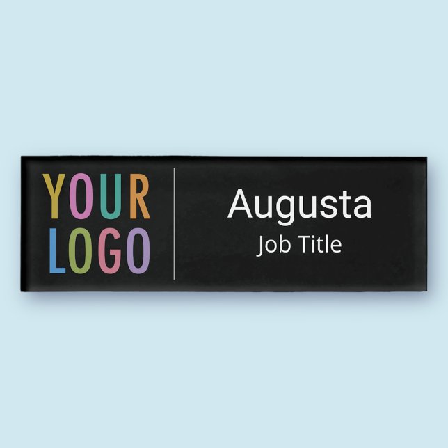 Acrylic Professional Black Name Tag Logo Magnetic (MISOOK Magnetic Black Name Tag)