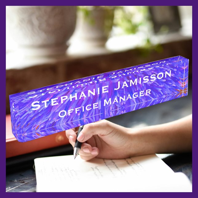 Acrylic Purple  Floral Macro Abstract Name Title  Nameplate (Creator Uploaded)