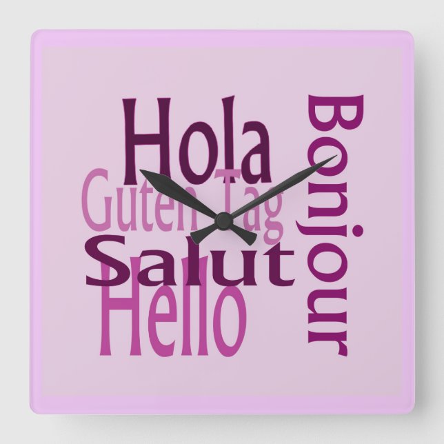 Acrylic purple wall clock (Front)