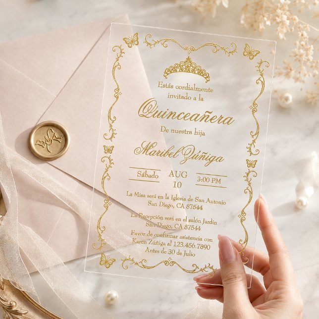 Acrylic Quinceanera invitation (Creator Uploaded)
