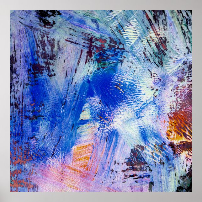 acrylic raster texture different multicolored mono poster (Front)