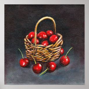 Acrylic Red Cherry Original Poster