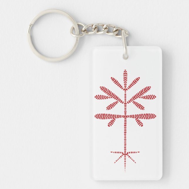 Acrylic Red Sapling Keychain (Front)