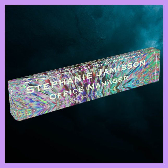 Acrylic Retro Floral Macro Abstract Name and Title Nameplate (Creator Uploaded)