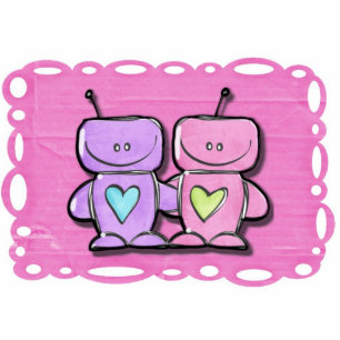 Acrylic Robots Table Centerpiece wedding Shower Standing Photo Sculpture