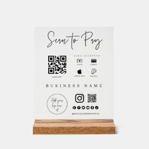 Acrylic Scan Mobile Payment Checkout Business Sign
