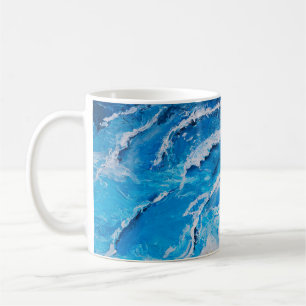 Acrylic sea and beach painting on drawing stand wi coffee mug
