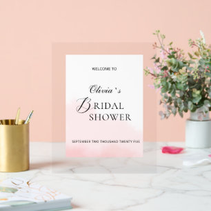 Acrylic Sign Bridal Shower in an elegant style.