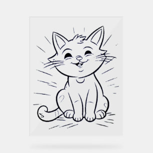 Acrylic Sign little cat style design
