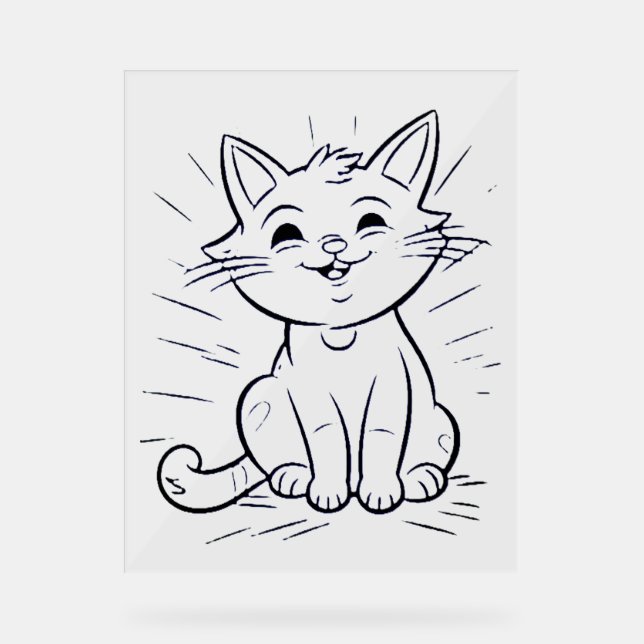 Acrylic Sign little cat style design (Front)